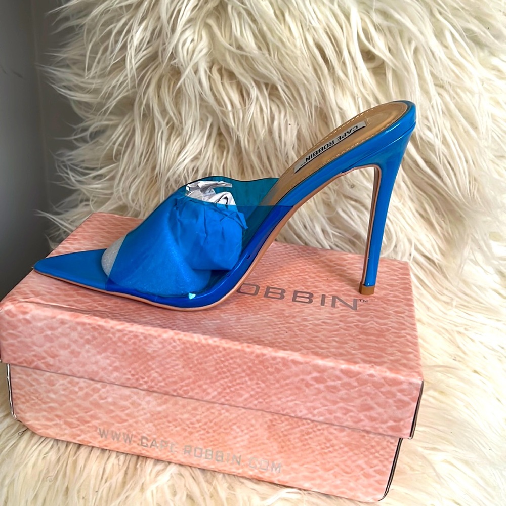 New!! Original box clear stiletto 7 1/2